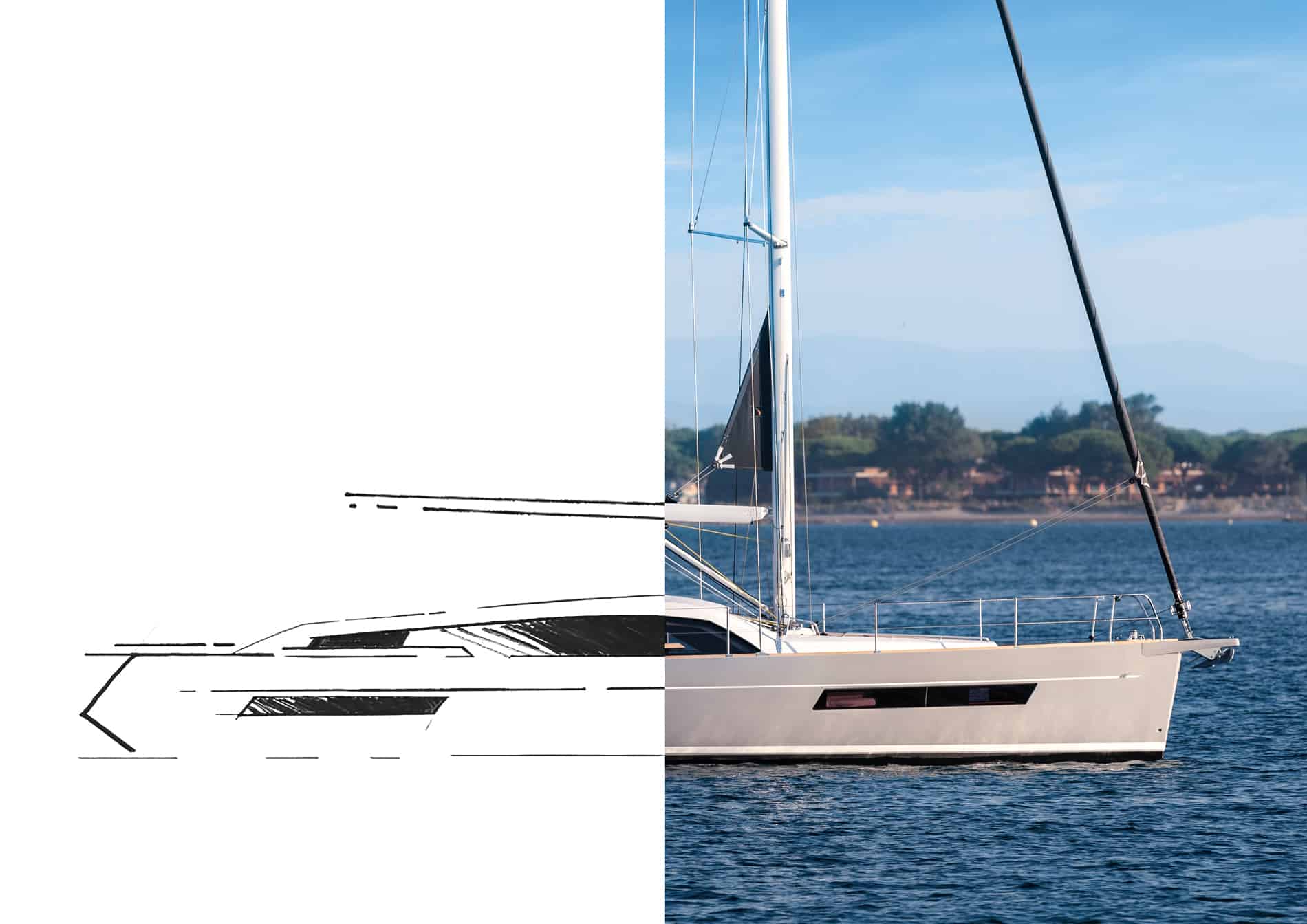 Pilot Saloon 48e comparaison avec le dessin architecte 